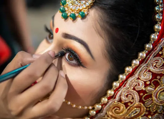 Bridal makeover with full makeup and jewellery