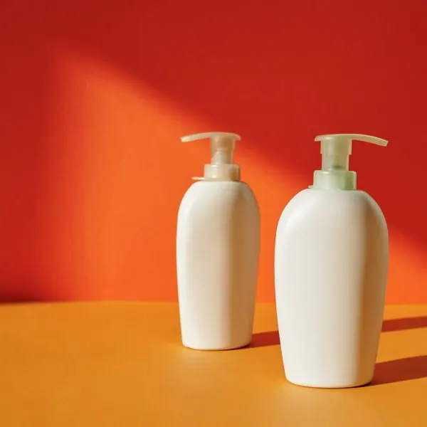 White skincare pump bottles used in treatments